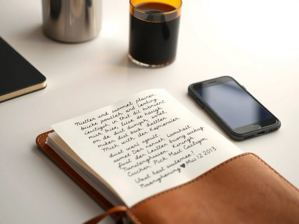 Desktop mit Notizen und Smartphone